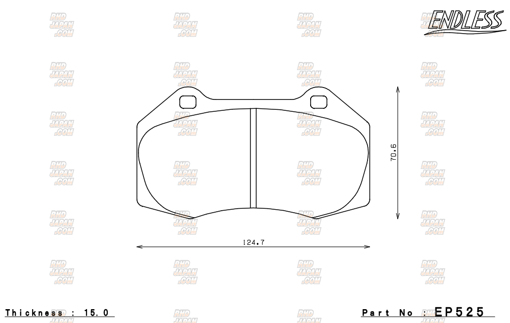 Endless Brake Pads Type MX72 Plus Full Set - Roadster NDERC Brembo